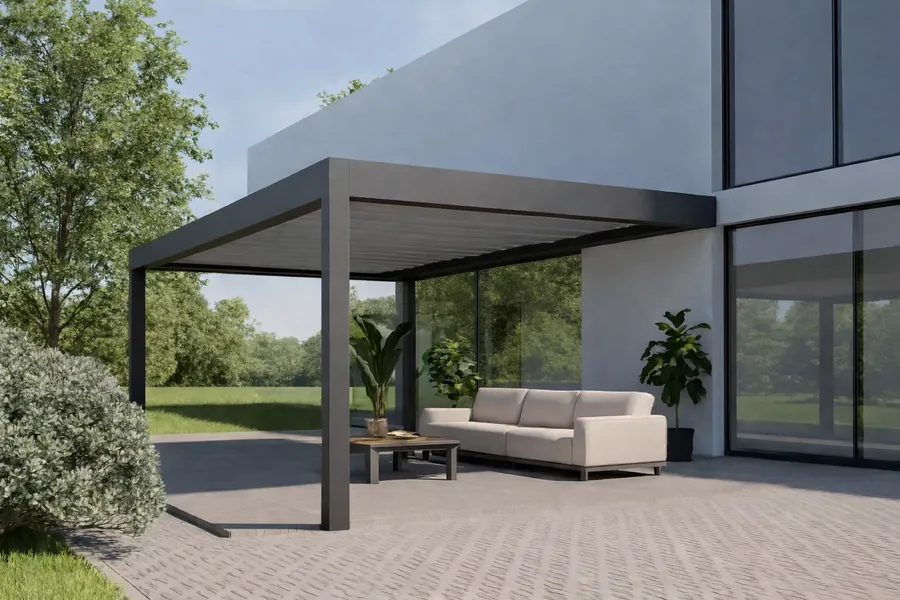 Pergola bioclimatique aluminium NOVA - Adossée