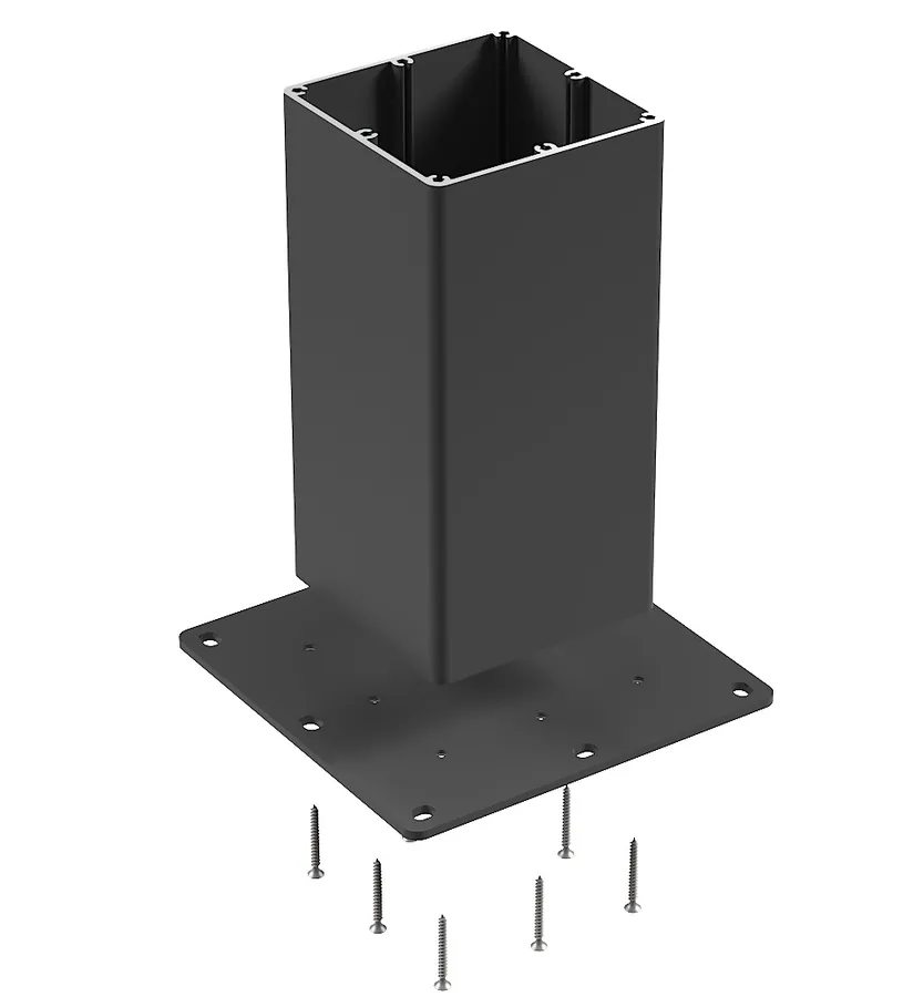 Platine pour poteau aluminium Horizon 150x150x6 mm - Gris anthracite 7016