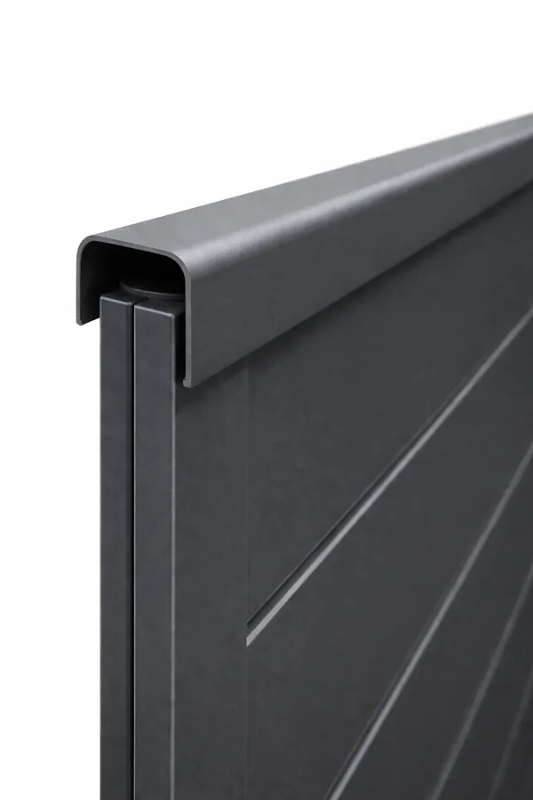 Profil de finition pour clôture aluminium Gris 7016
