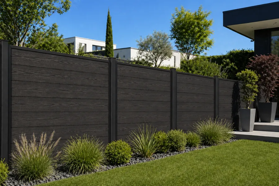 Kit clôture Composite/aluminium GRIS ANTHRACITE - à sceller
