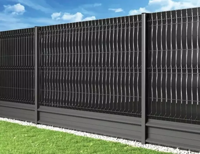 Brise vue PVC plein Gris foncé