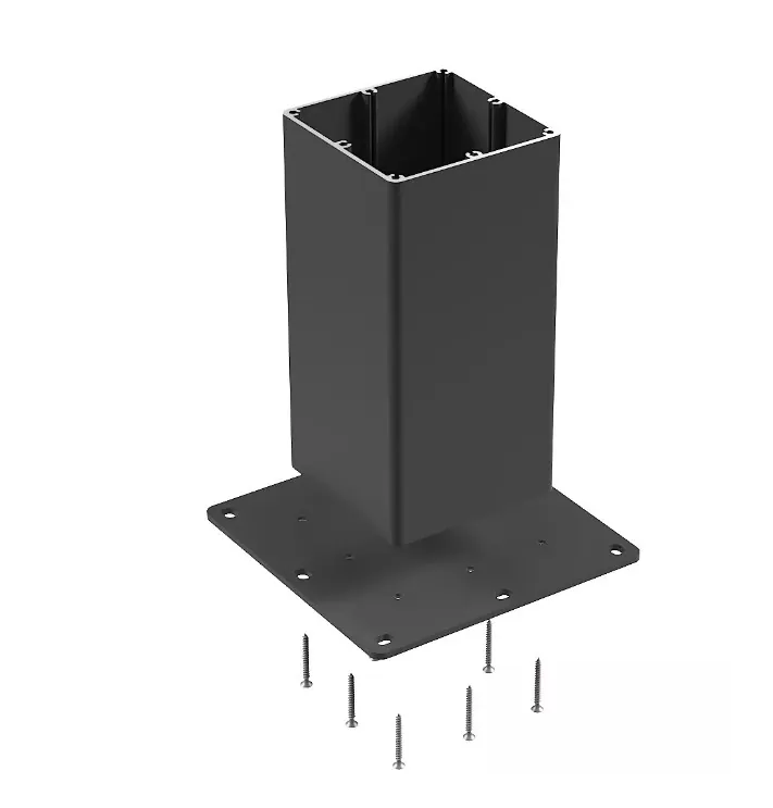 Platine pour poteau aluminium Horizon 250x250x6 mm - Gris anthracite 7016