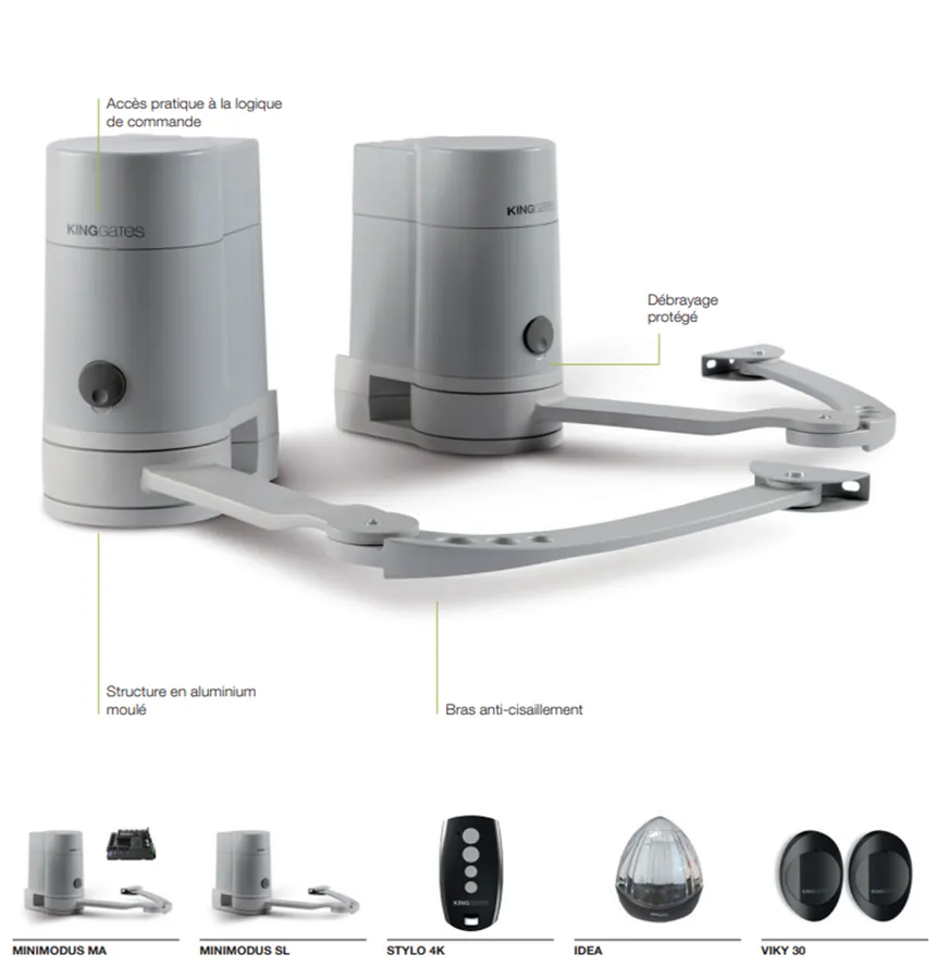 Kit motorisation pour portail battant - MiniModus 24/250